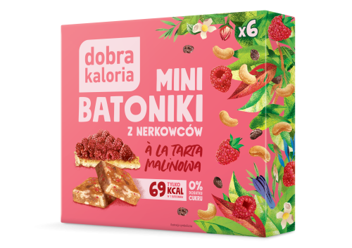 Mini barrette di anacardi alla crostata di lamponi Good Kaloria, 6x17 g