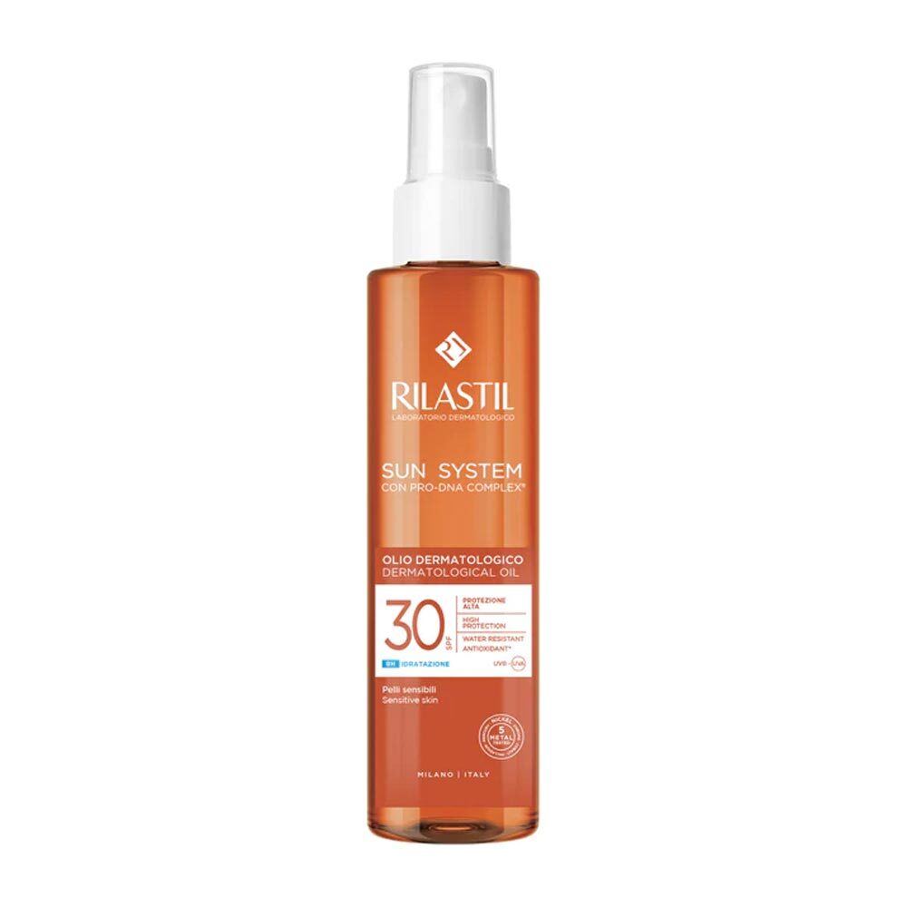 Rilastil Sun System - Olio Solare Dermatologico SPF30, 200ml