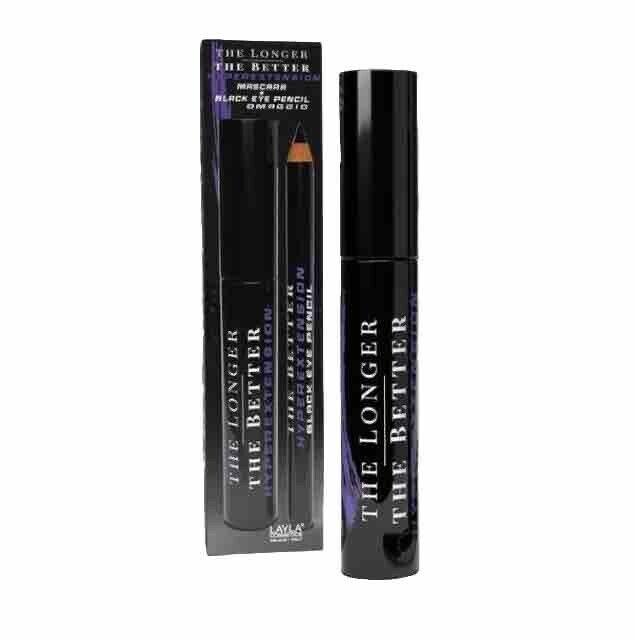 LAYLA MASCARA “THE LONGER THE BETTER” HYPEREXTENSION NERO + MATITA OCCHI NERA