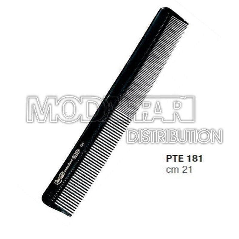Pettine professionale per capelli Donatella Derlin 21 cm PTE 181  Nero
