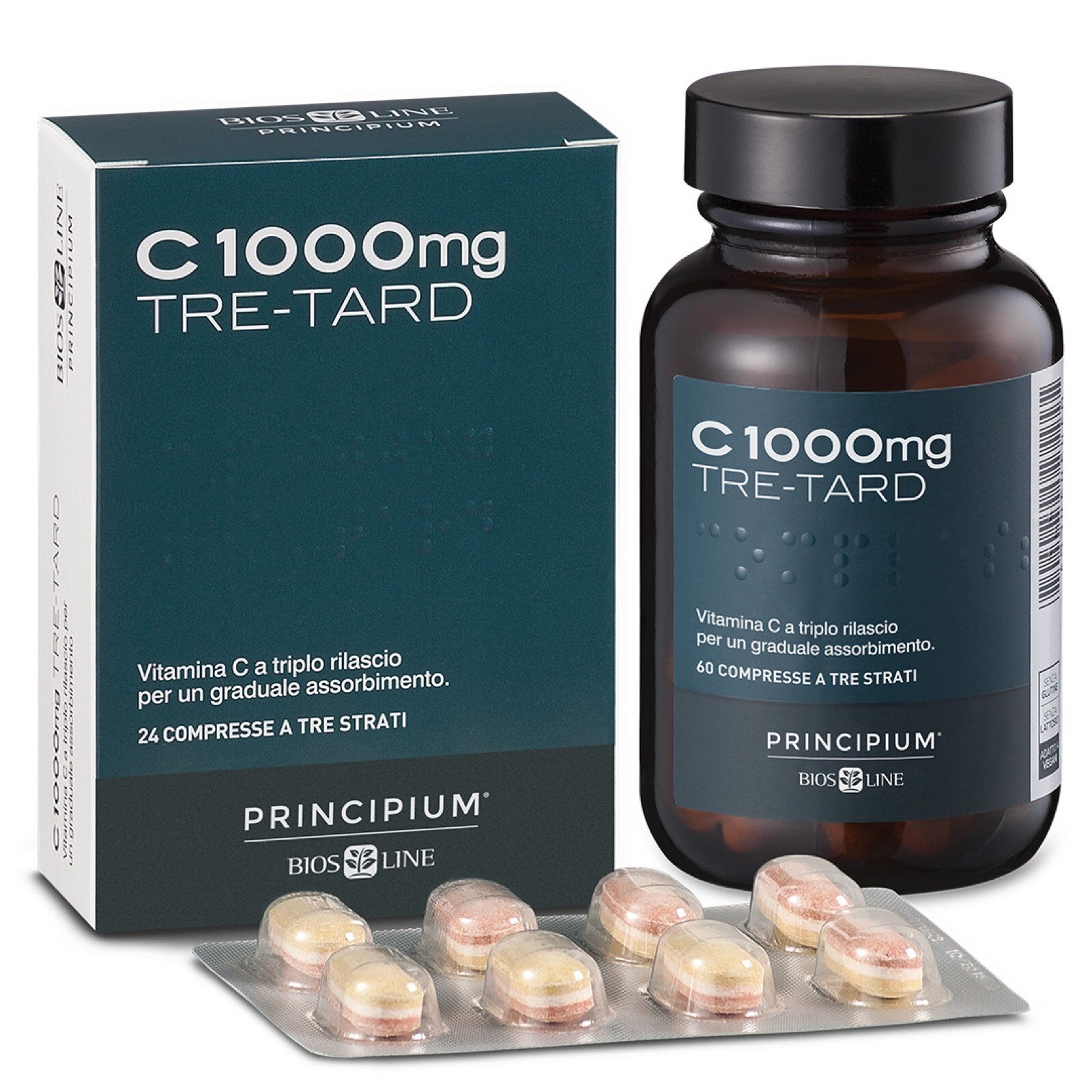 Bios Line Principium Vitamina C 1000 mg Tre-Tard 60 cpr lento rilascio