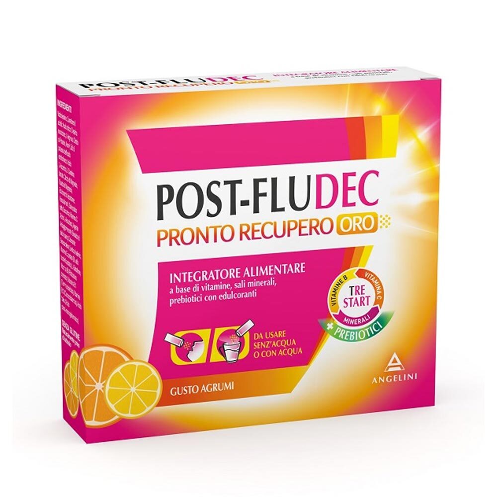 Angelini Post-Fludec - Pronto Recupero Oro Agrumi, 12 Bustine