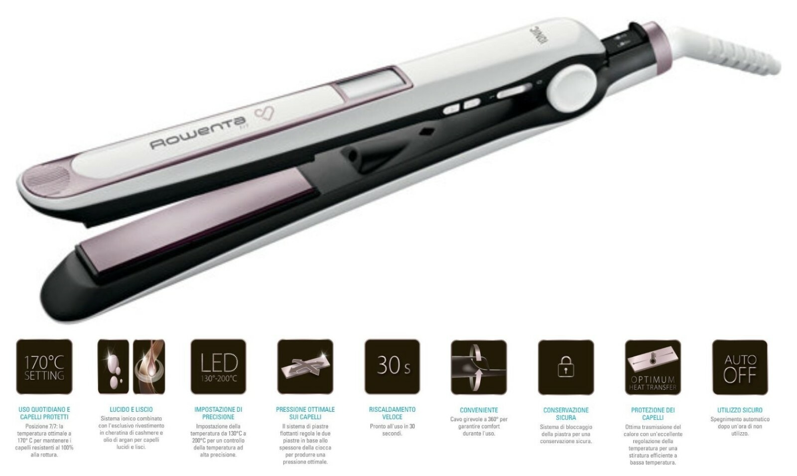 Piastra per capelli Rowenta Hair Straightener PREMIUM CARE 7/7 GIORNI SF7460