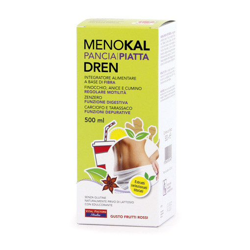 MENOKAL PANCIA PIATTA DREN 500 ml LIQUIDO A BASE DI FIBRA DEPURATIVO DIGESTIVO