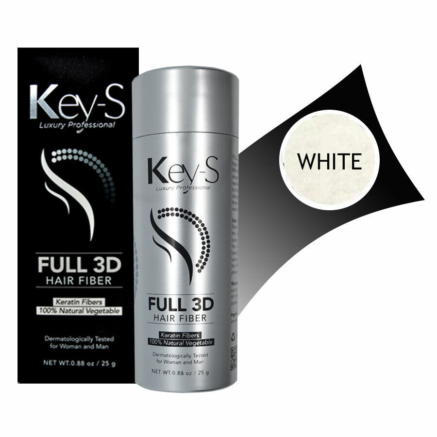 Key-S Luxury Microfibers Full 3D Hair Fiber White 25 Gr. - Microfibre di Cher...