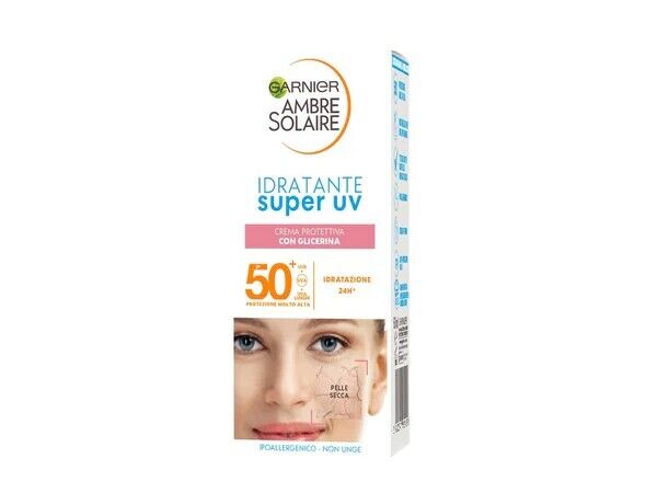 GARNIER AMBRE SOLAIRE IDRATANTE SUPER UV CREMA PROTETTIVA CON GLICERINA SPF 50+