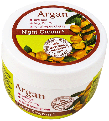 Crema notte nutriente con olio di argan e minerali Mg, Zn, Cu "Argan" (100 ml)
