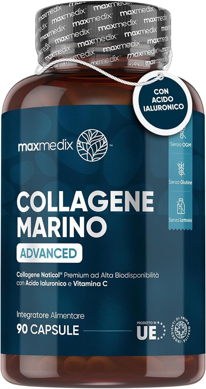 Collagene + Acido Ialuronico + Coenzima Q10 Collagene Marino 90 Capsule