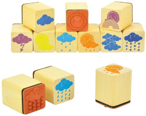 Eduplay 220116 - Wetterstempel Holz, 12-Er Set / Eduplay 220.116 - Meteo Temple Wood, Set Di 12