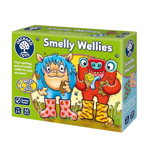 Orchard Toys Smelly Wellies - Gioco Educativo Di Abbinamento E Memoria Per Bambini Da 2 A 6 Anni (Edizione Multilingua)