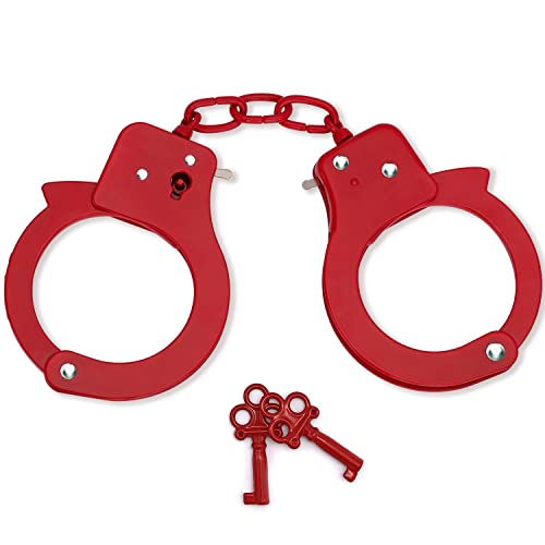 Junrui Giocattolo Di Manette Con Chiave, Manette Per Bambini,Accessori Per Feste Per Che Fanno Finta Di Giocare, Manette Di Sicurezza Standard Per Bam