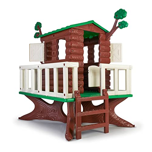 Feber- Casa Giochi House On The Tree, Giardino, Casetta A Forma Di Albero Con Cui Giocare, Con Balconcino Ottimo Per Bambini Dai 3 Anni In Su, Multico