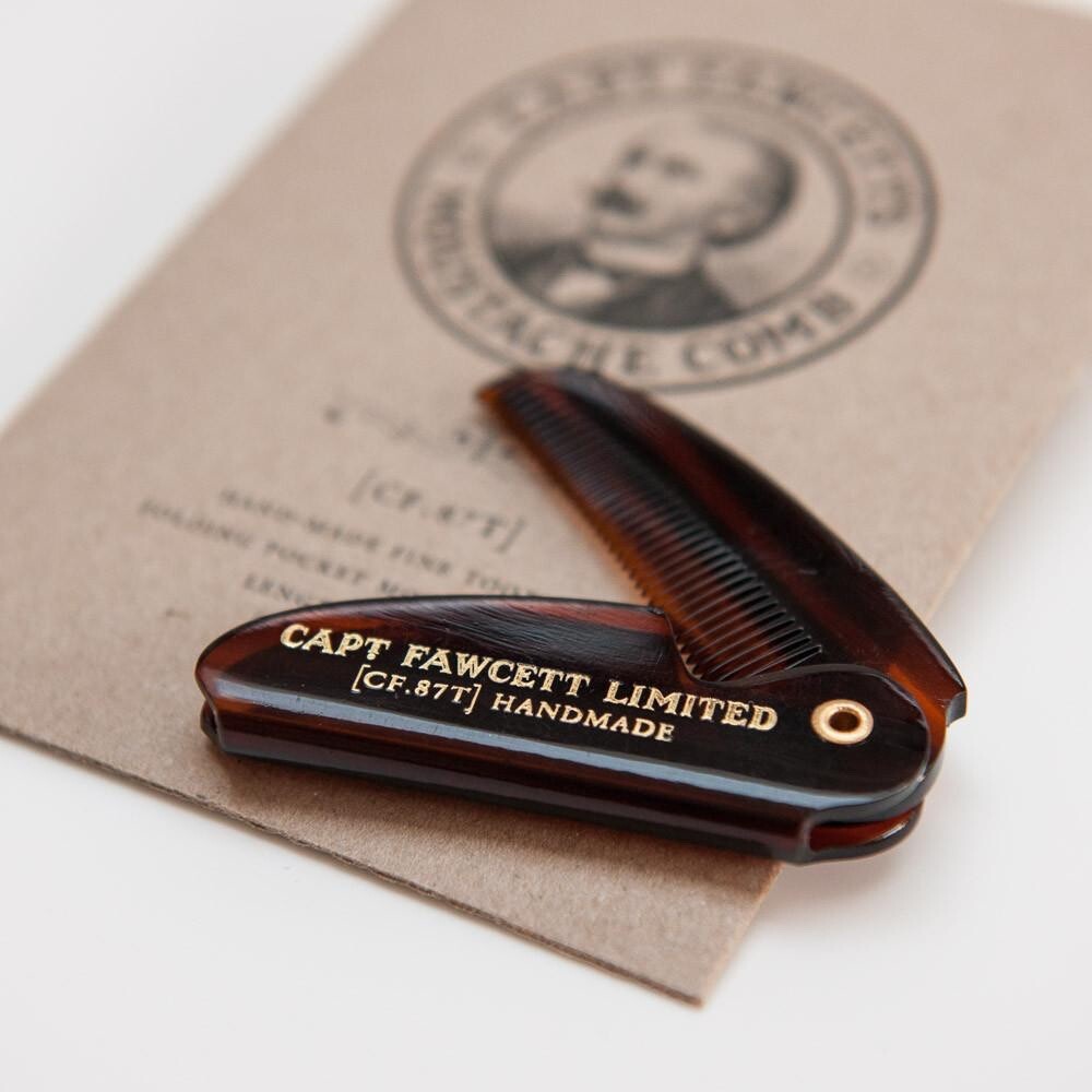 Folding Pocket Moustache Comb - Captain Fawcett