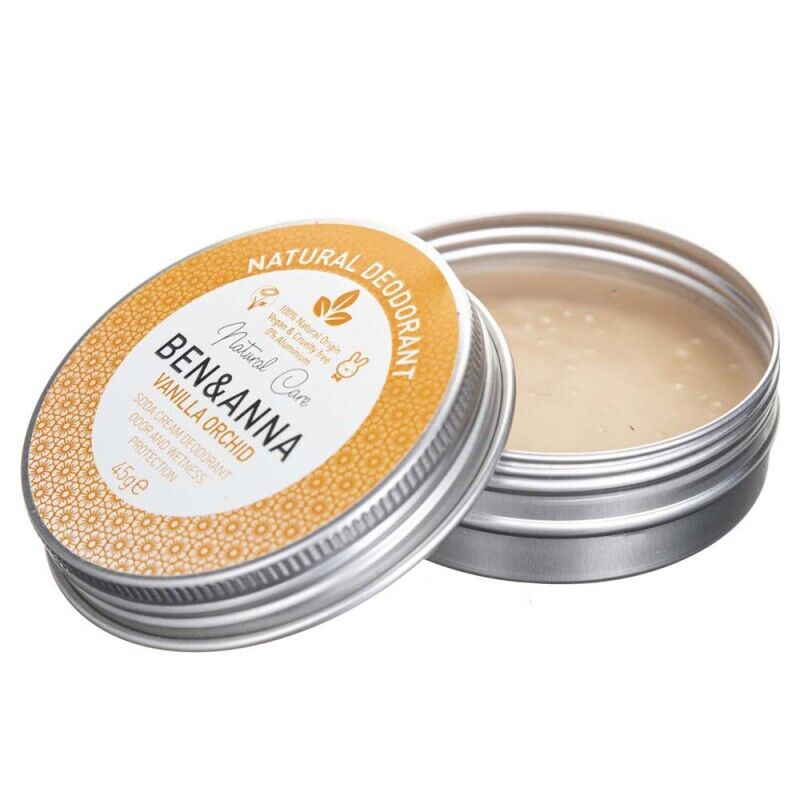 Ben&Anna Crema deodorante a base di soda Vaniglia Orchidea, 45 g