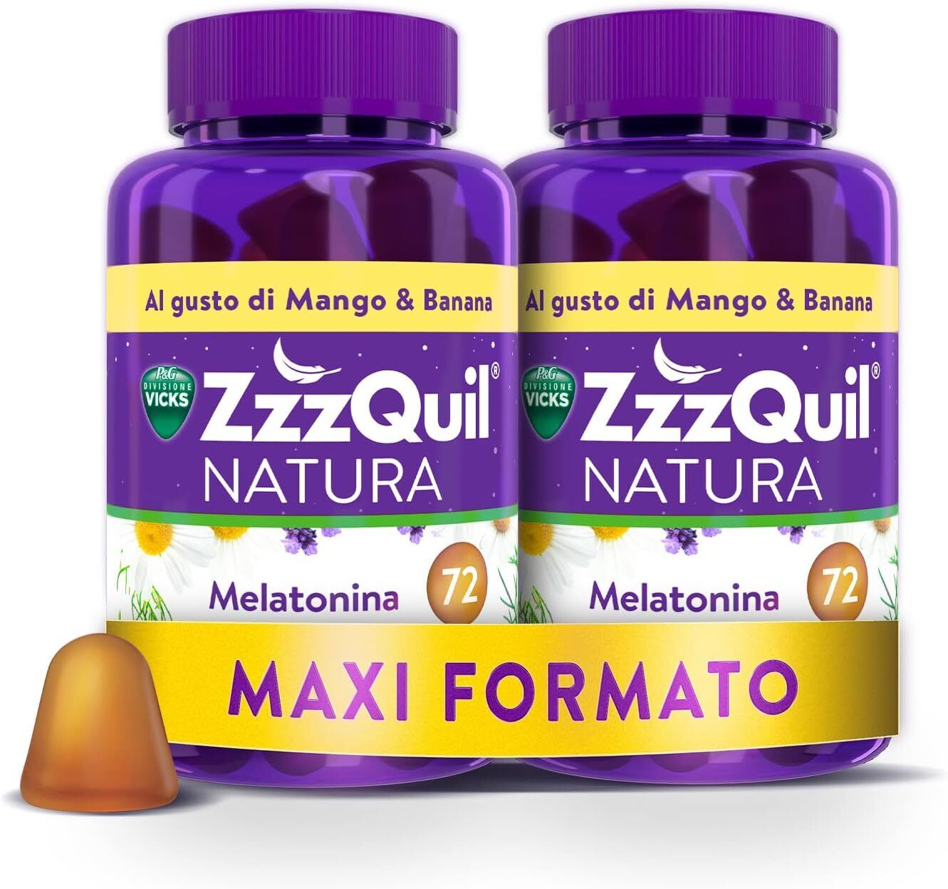 ZzzQuil Natura - Integratore per Dormire - 2 Confezioni da 72 Pastiglie Gommose
