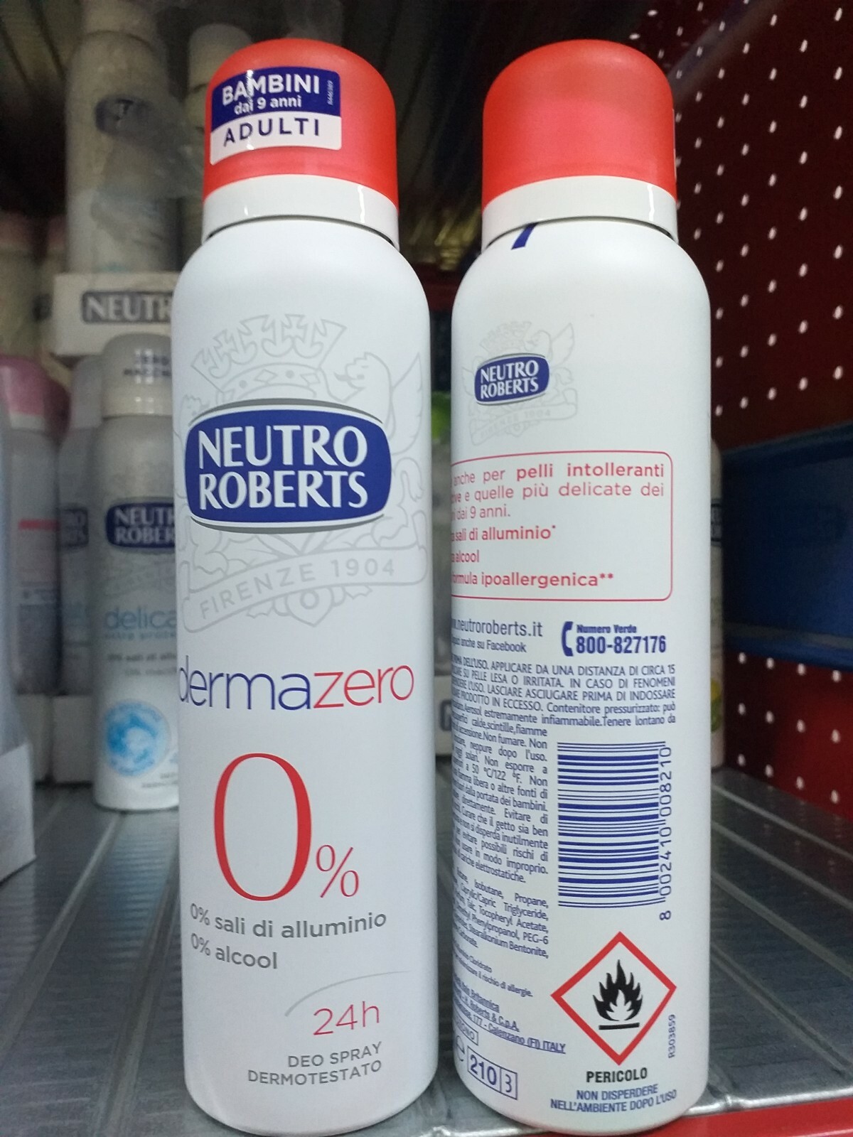 12 Pezzi Neutro Roberts Deo Spray Derma Zero 0% Sali Alluminio Deodorante 24h
