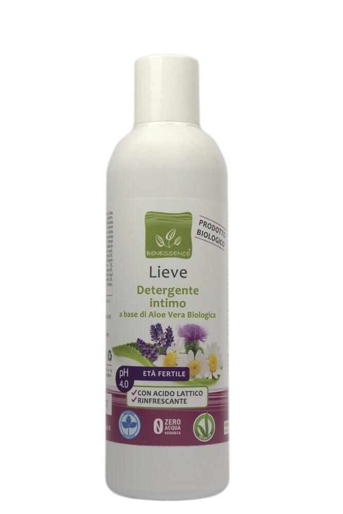 BENESSENCE - LIEVE DETERGENTE INTIMO BIO CON ALOE VERA - 250 ml - MADE IN ITALY