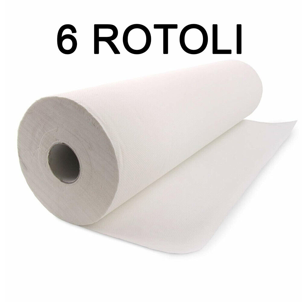Rotolo Di Carta Per Lettino Pura Cellulosa 2 Veli Lenzuolino Medico 60x80 6Pz