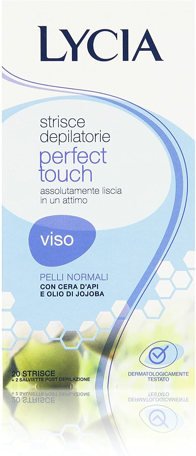 Lycia - Strisce Depilatorie Viso 20 Pezzi + 2 Salviettine, Pelli Normali