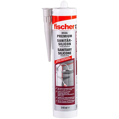 Fischer Sanitärsilikon Dssa Fug, Silikon Zum Abdichten & Verfugen Im Sanitär- Und Küchenbereich, Kartusche Für Zahlreiche Anwendungen Und Baustoffe, 1