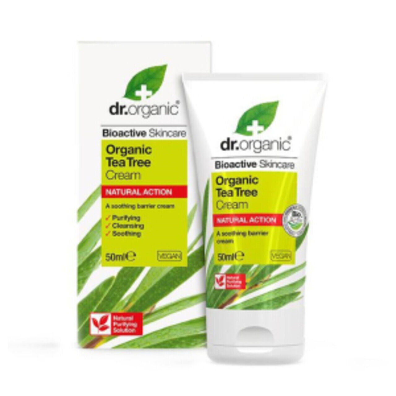 Dr Organic Tea Tree Antiseptic Cream Crema  50 Ml