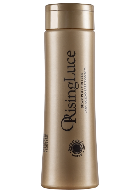 SHAMPOO ORO 24 K CON ACIDO IALURONICO RISTRUTTURANTE PER CAPELLI SETOSI LUMINOSI
