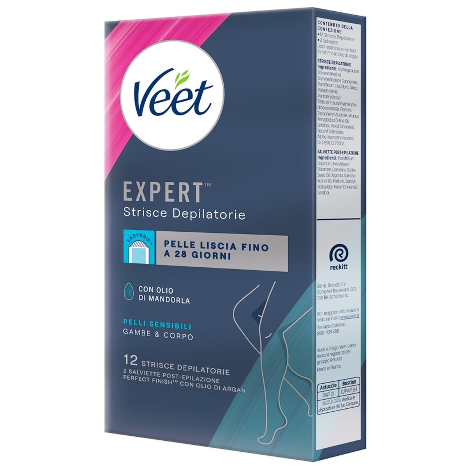 VEET EXPERT STRISCE DEPILATORIE CORPO PELLI SENSIBILI 12PZ