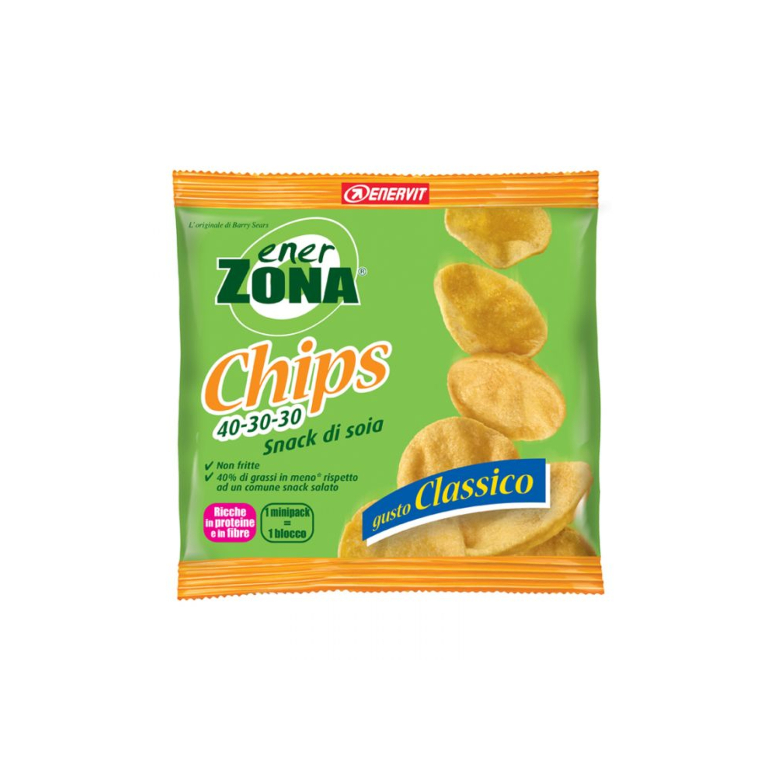 ENERZONA CHIPS 40-30-30 GUSTO CLASSICO - SNACK DI SOIA RICCO IN PROTEINE E FIBRE