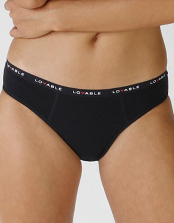 SLIP FLUSSO MEDIO NERO TAGLIA M LOVABLE