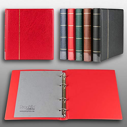 Prophila Kobra Ringbinder For Coins, Banknotes, Postcards, First Day Sheets, Red