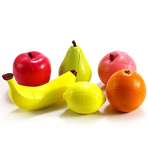 Yealvin Speed Cube, Set Di Cubi Di Frutta 3D Di Pesca, Limone, Arancia, Banana, Mela E Pera, Cubo Magico Per Bambini, Giocattoli Educativi Per Bambini
