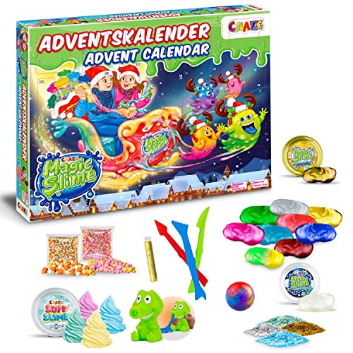 Craze Calendario Avvento Bambini 2022, Magic Slime, Calendario Di Slime Melma E Accessori Per Modellare, Multicolore, 33463