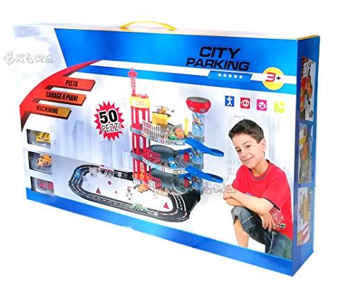 Odg Garage Gioco Per Bambini Con Macchinine E Pista Automobili Giocattolo 3 Piani Con Accessori