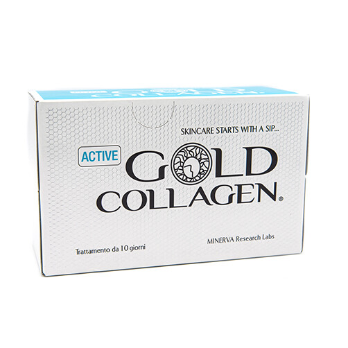 Minerva Research Labs Gold Collagen Active Integratore 10 Flaconcini