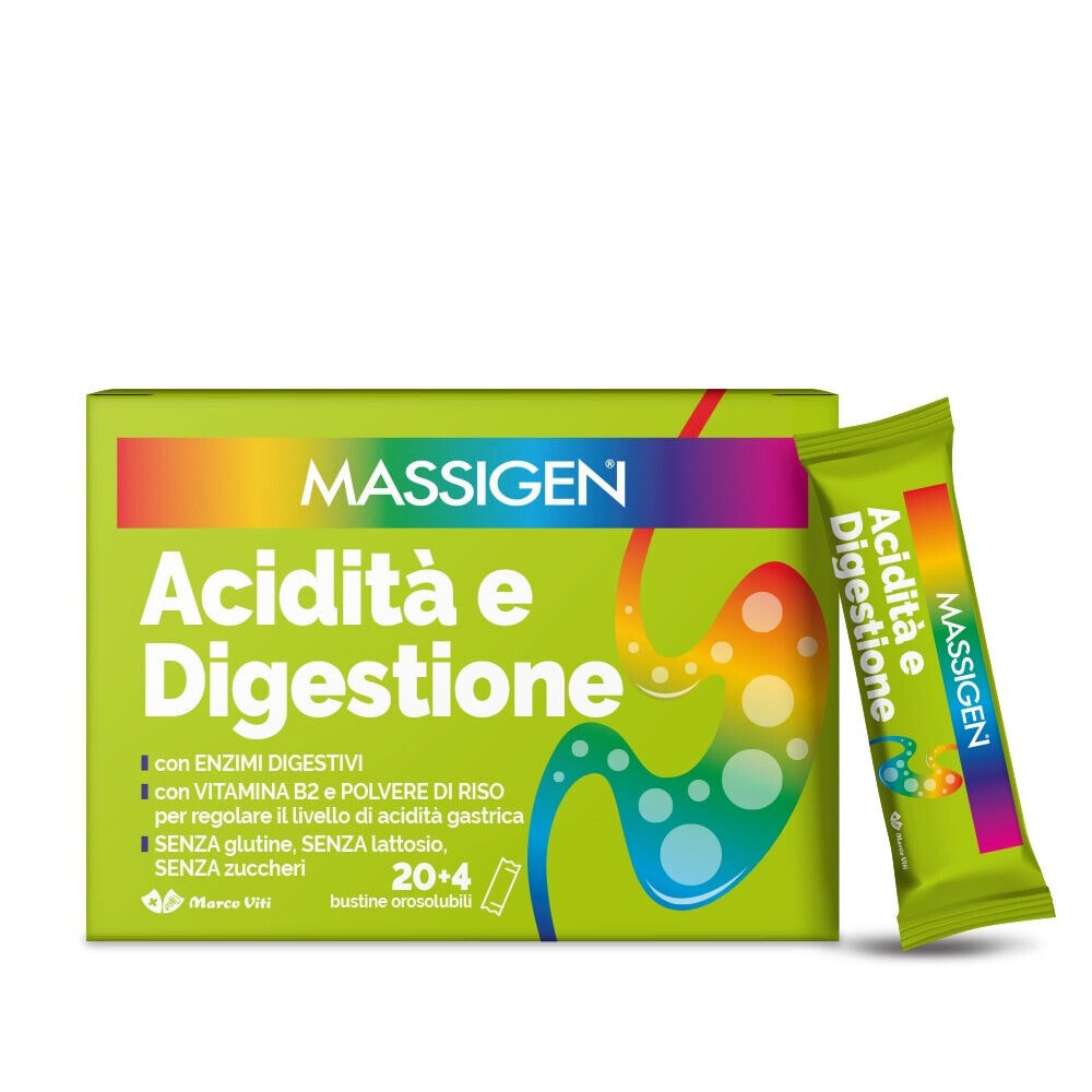 MASSIGEN ACIDITA' E DIGESTIONE - 24 stick bustine orosolubili