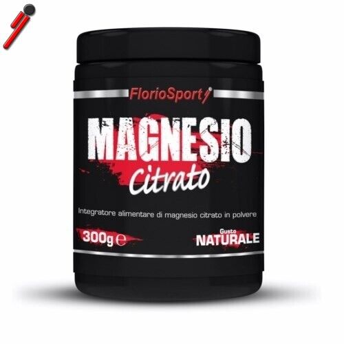 FlorioSport, Magnesio Citrato, 300 g Integratore di Magnesio in polvere