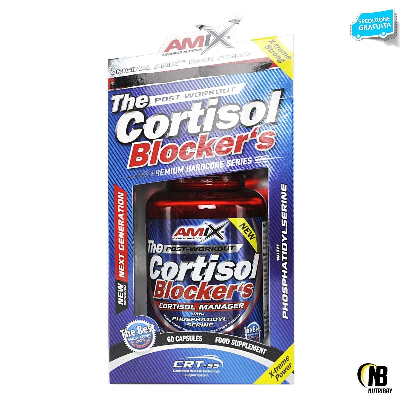 AMIX Cortisol Blocker's 60 caps Integratore anti Cortisolo con Fosfatidilserina