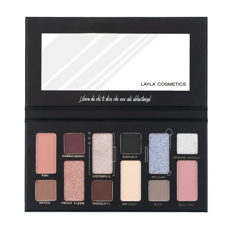 Layla Cosmetics # Freevola Palette di 12 ombretti di 3  finish Eyeshadows
