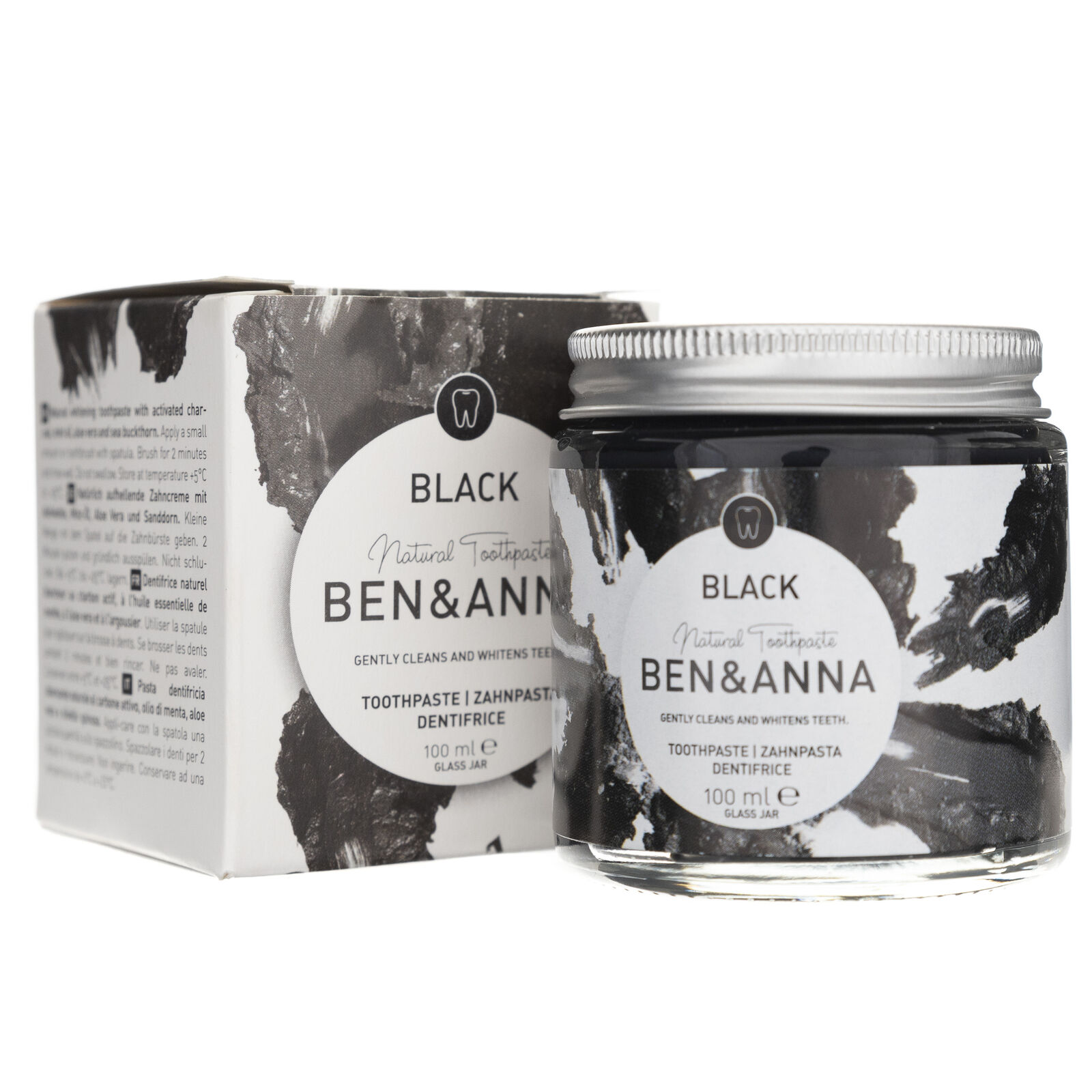 Ben&Anna Dentifricio sbiancante con carbone attivo, 100 ml