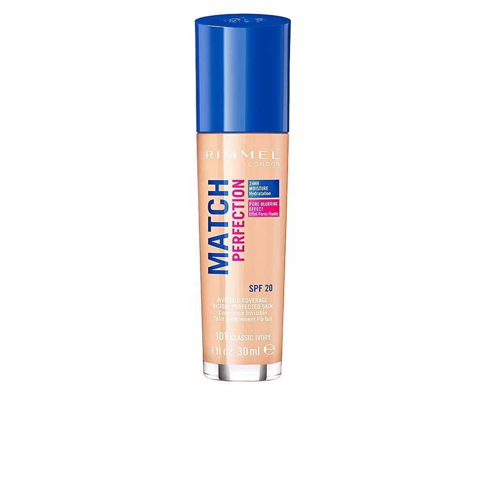 Rimmel Match Perfection fondotinta liquido SPF 20 colore 101 Classic Ivory 30 m