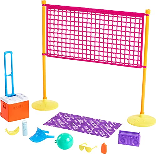 Barbie - Playset Beach Volleyball Con Rete E Tanti Accessori, Giocattolo Per Bambini 3+ Anni, Gyg18