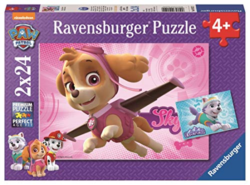 Ravensburger Disney: Paw Patrol-Skye & Everest Puzzle Per Bambini 2 X 24 Pezzi, 9152