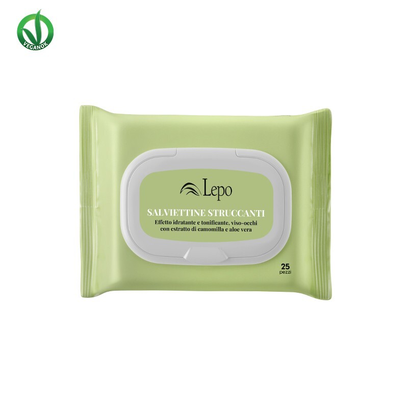 Salviettine Struccanti Viso Occhi Camomilla Aloe Vera 25 salviettine Lepo