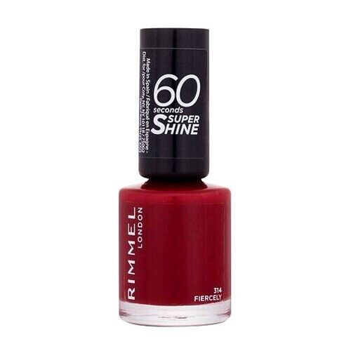 RIMMEL SMALTO UNGHIE 60" SECONDS ROSSO SCURO PIENO INTENSO 314 FIERCELY nail art