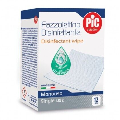 Fazzolettino Disinfettante Pic Solution 12 Pezzi