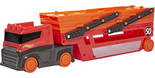 Hot Wheels Mega Trasportatore Con Livelli Espandibili, Porta Fino A 50 Macchinine, Gioco Per Bambini Di 3+Anni, Gwt37, Imballaggio Sostenibile