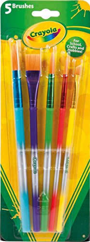 Crayola - 5 Pennelli Taglie Varie, Setole Morbide, Per Ogni Progetto Creativo, Per Scuola E Tempo Libero, 3007