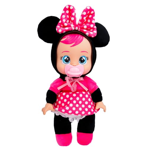 Cry Babies Tiny Cuddles Disney Minnie - Bambola Da 22,9 Cm, Piange Lacrime Vere, Pigiama A Tema Minnie Mouse