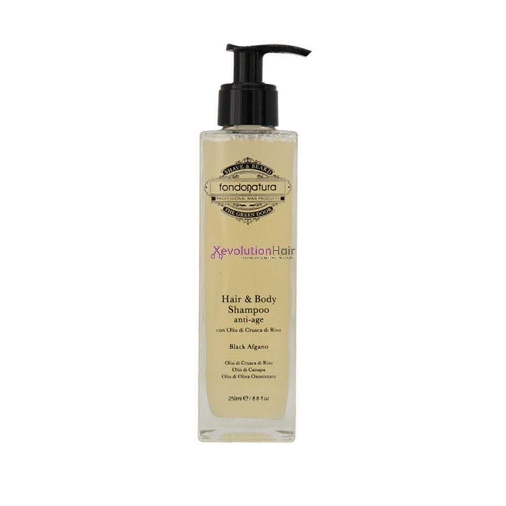 Fondonatura Hair &amp; Body Shampoo Anti-Age profumo Black Afgano 250ml
