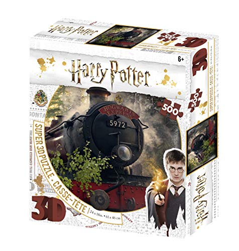 Sagas,Harry Potter- Harry Potter-The Hogwarts Express 500 Pcs 3D Effect Puzzle, Multicolore, One Size, Hp32506